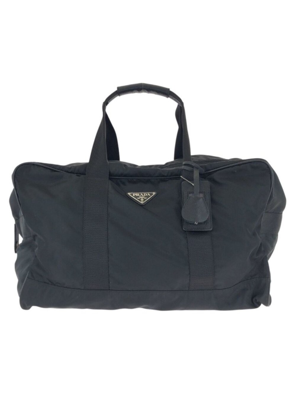 Prada Tessuto Saffiano Black Nylon Leather Boston